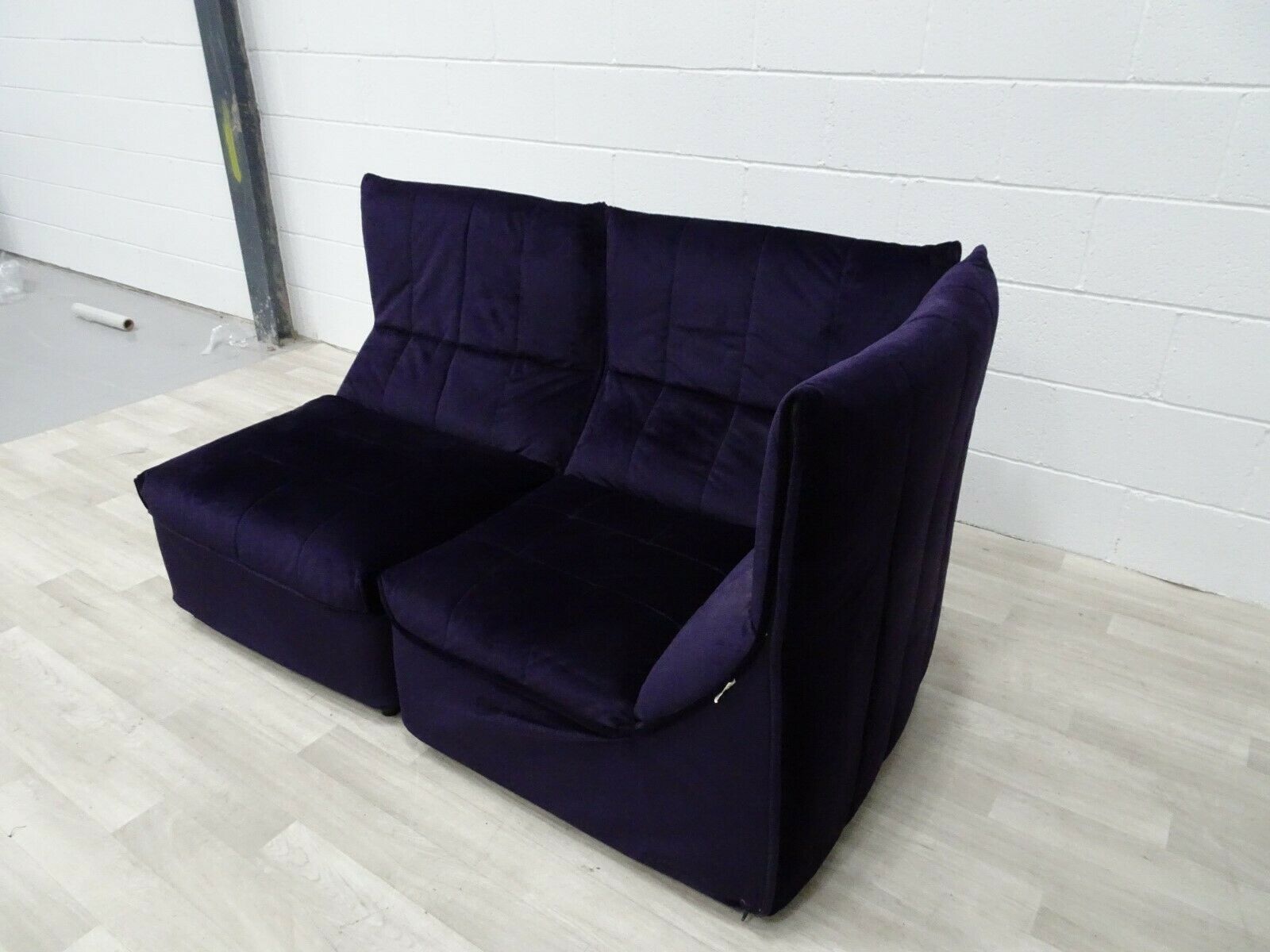 Stunning Rare Bb Italia Baia Corner And Chair In Purple Velvet photo 2940.0