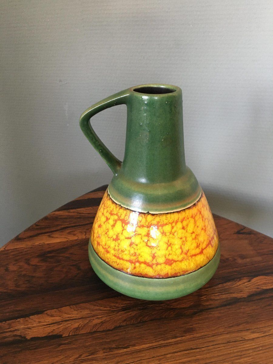 West German Green And Yellow Vase From Dümler & Breiden, 1950s photo furniture