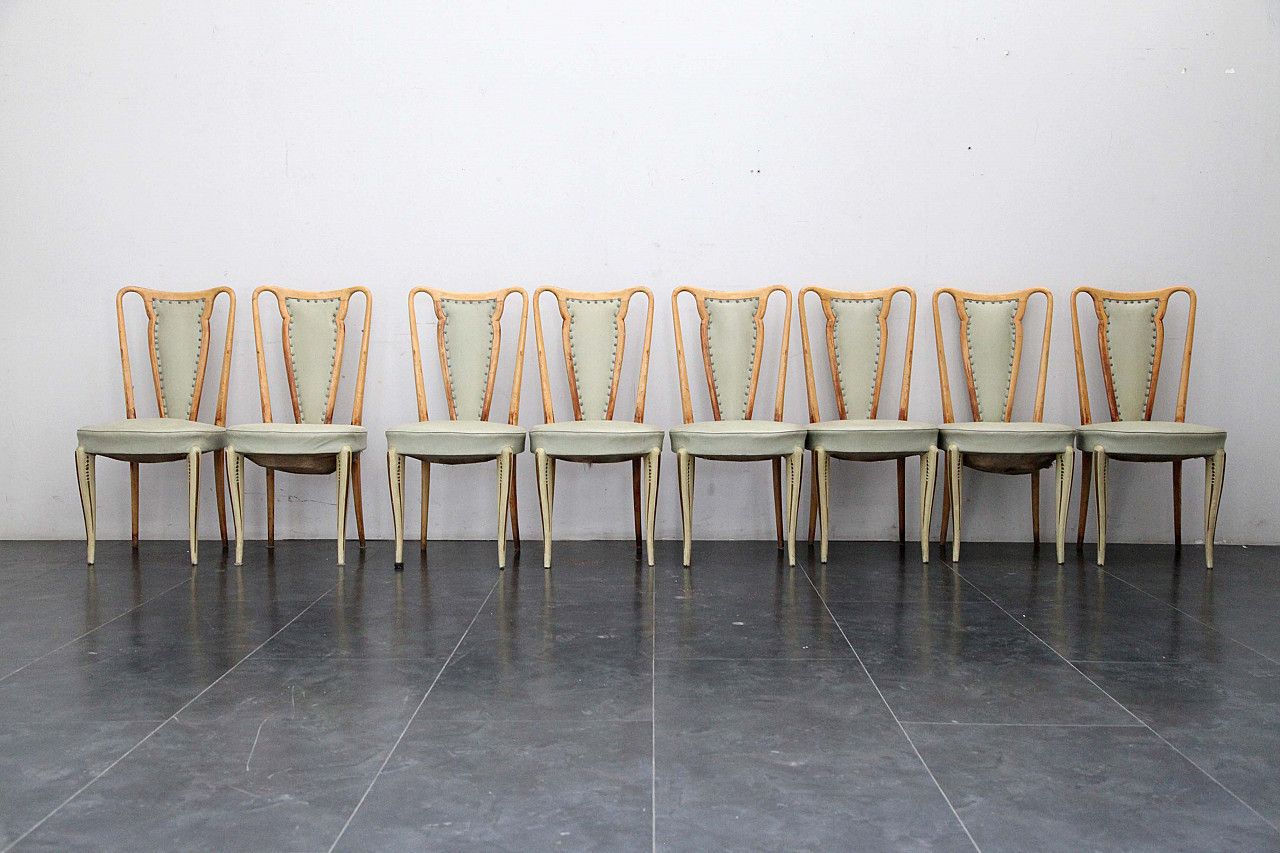 Dining Chair In Leather And Italian Aniline Lacquer From La Permanente Mobili Cantù, 1940s