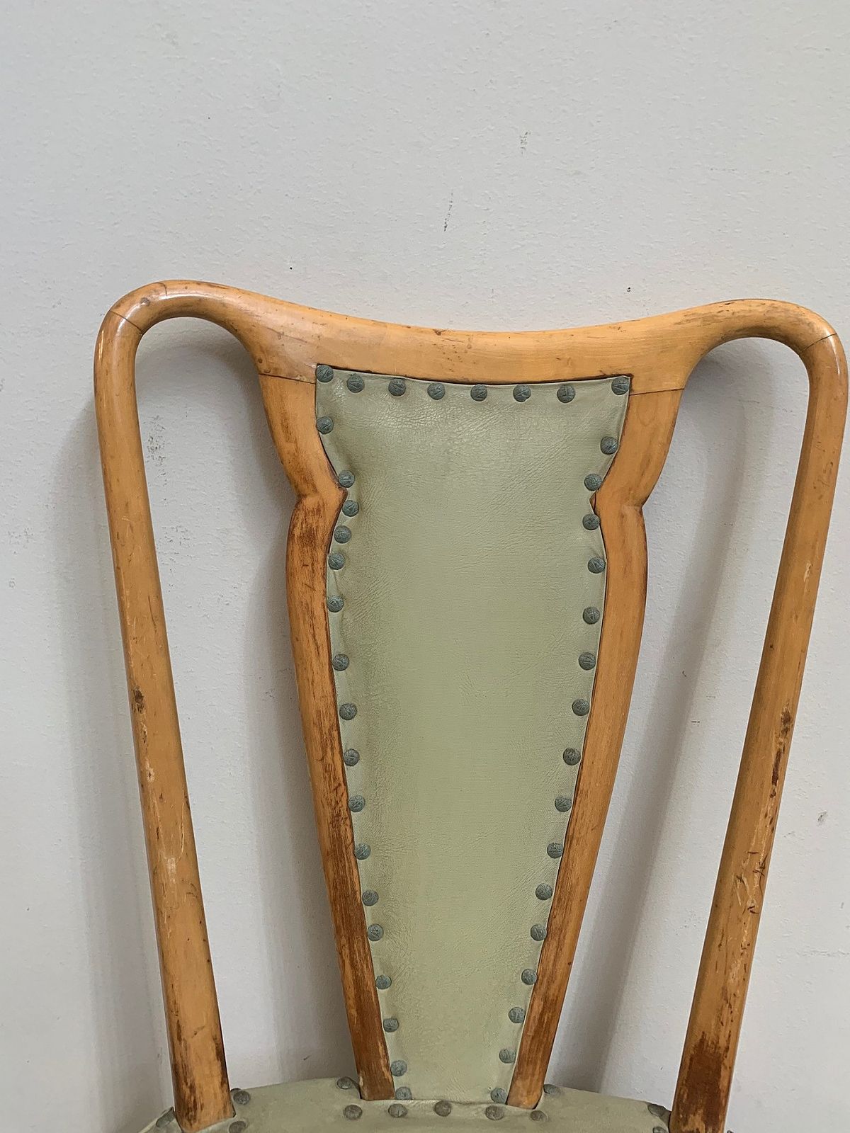 Dining Chair In Leather And Italian Aniline Lacquer From La Permanente Mobili Cantù, 1940s photo vinterior