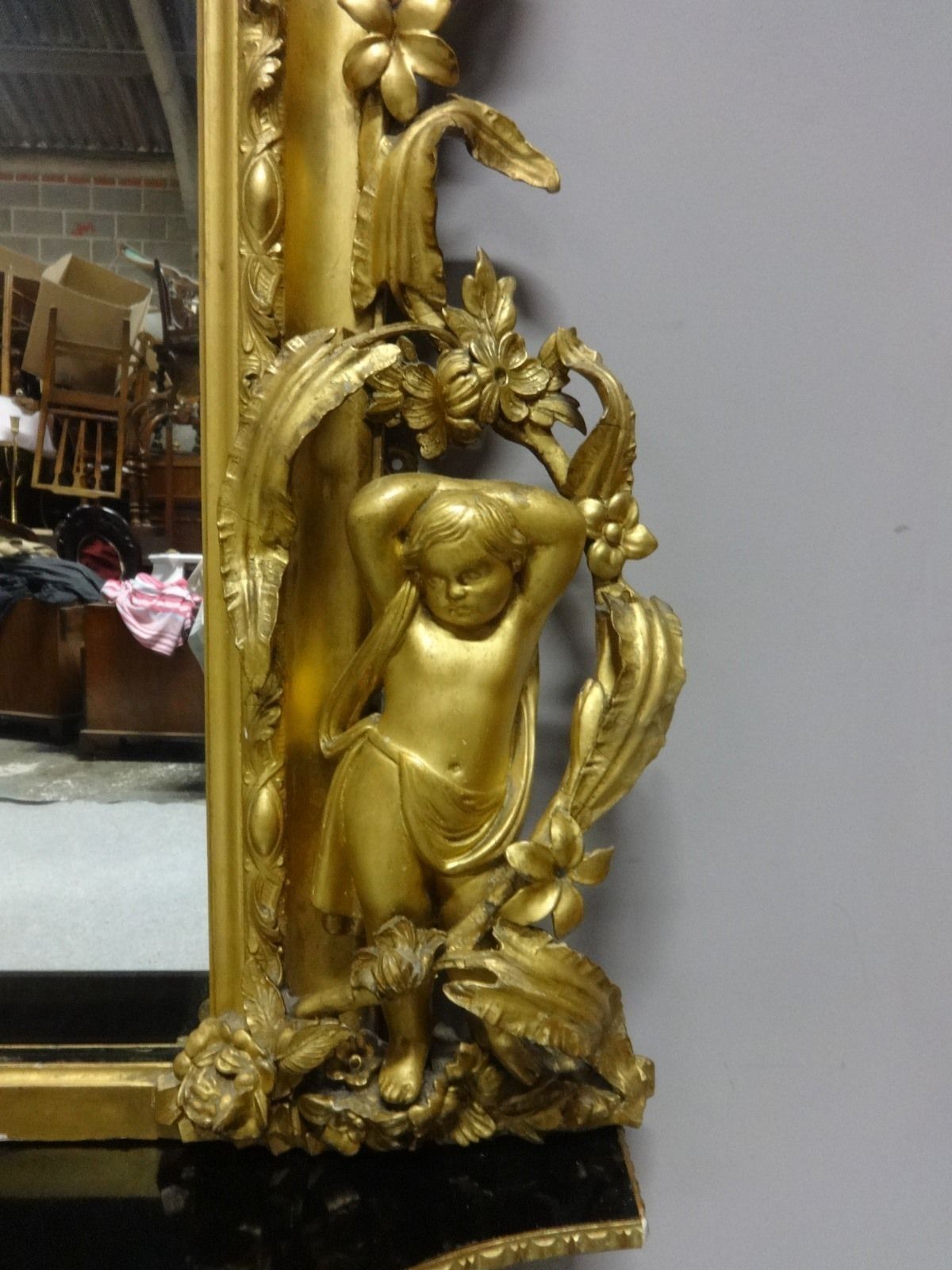 A Very R Are And Impressive Victorian English Gilt Overmantle Mirror photo 12500.0