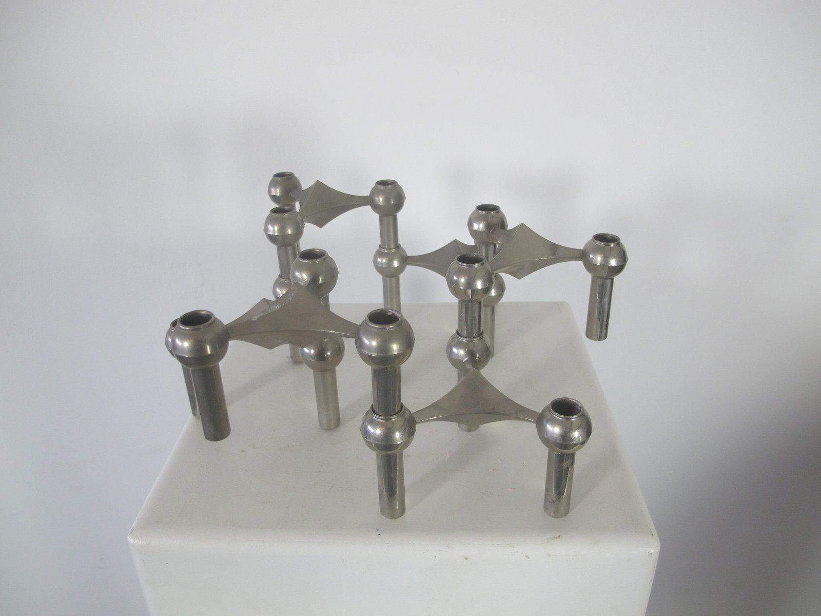 Space Age Sculptural Candle Holders From Nagel, Set Of 6 photo for sale