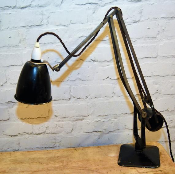 Horstmann And Hadrill Industrial Desk Vintage Lamp Office Factory Black Retro Antique Light Lighting Mid Century Factory