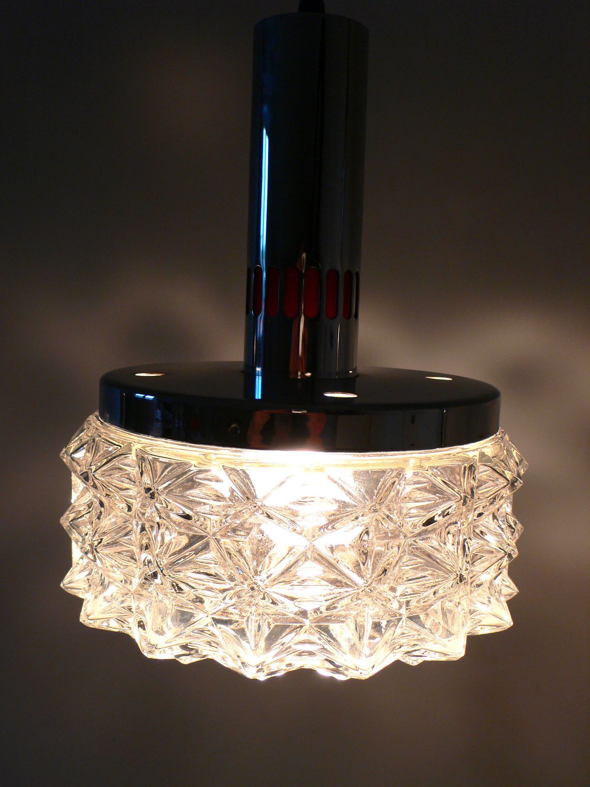 Lighting 1960s Raak Design Glass Cristal Pendant Hanging Lamp photo