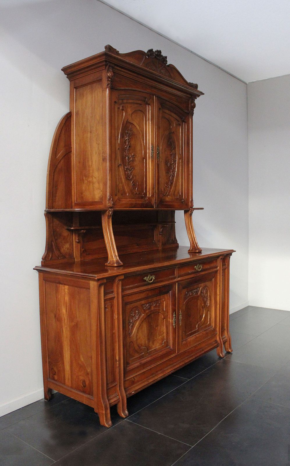 Set For Dining Room In Antique Art Nouveau Cherry Wood By Pierre Mathieu photo for sale
