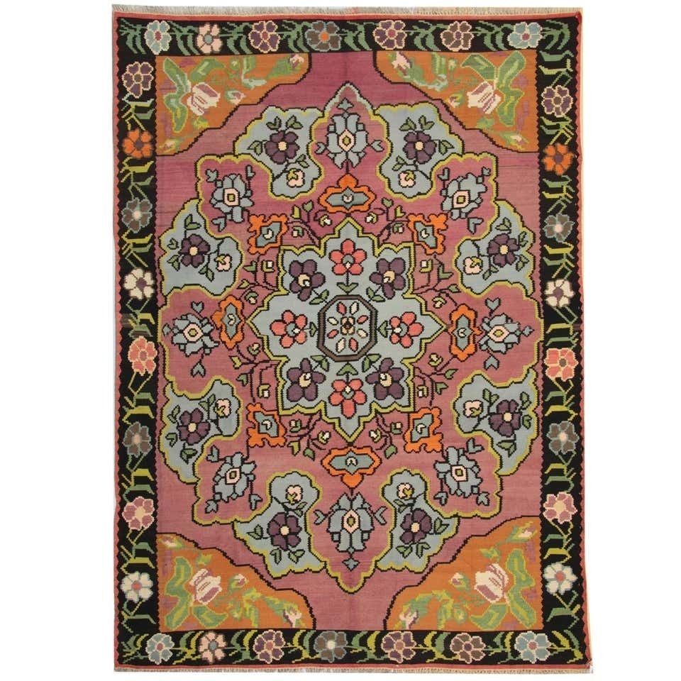 Vintage Rugs Turkish Kilim Rug Anatolian Carpet Wool Rug 219x324cm