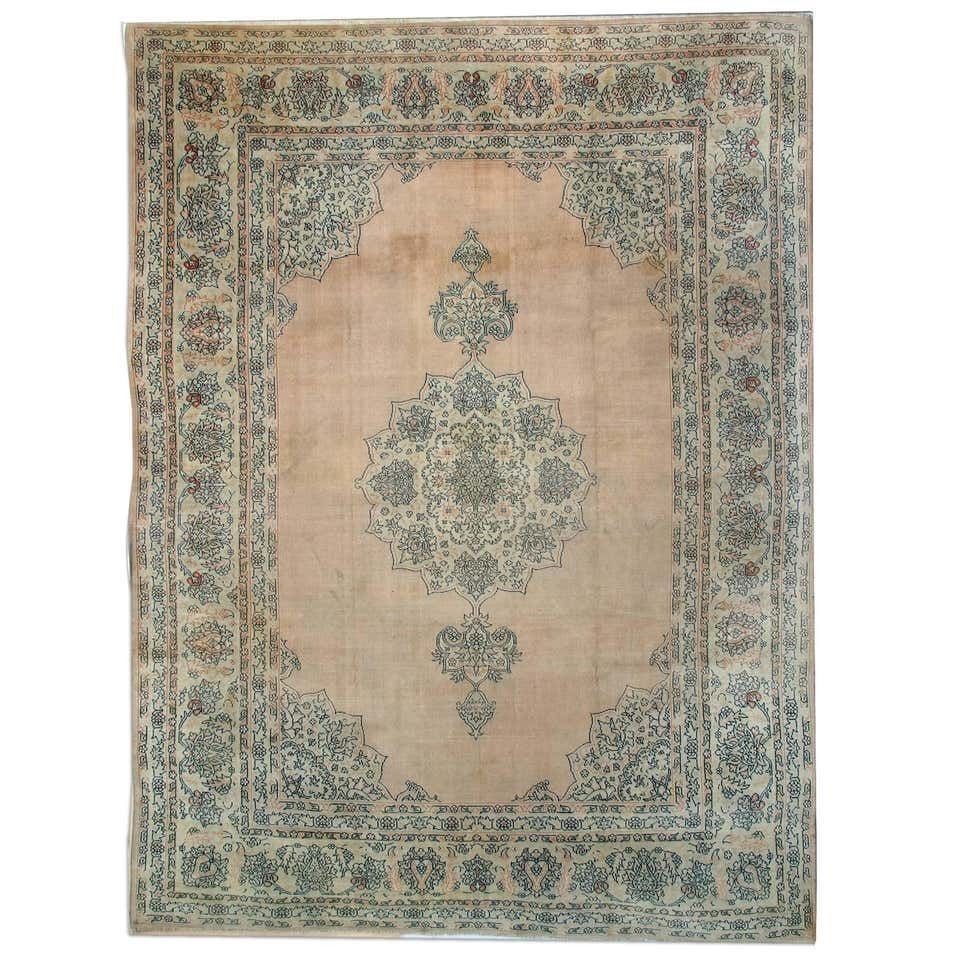 Handwoven Antique Turkish Carpet, Oriental Rust Pink Wool Rug   277x369cm