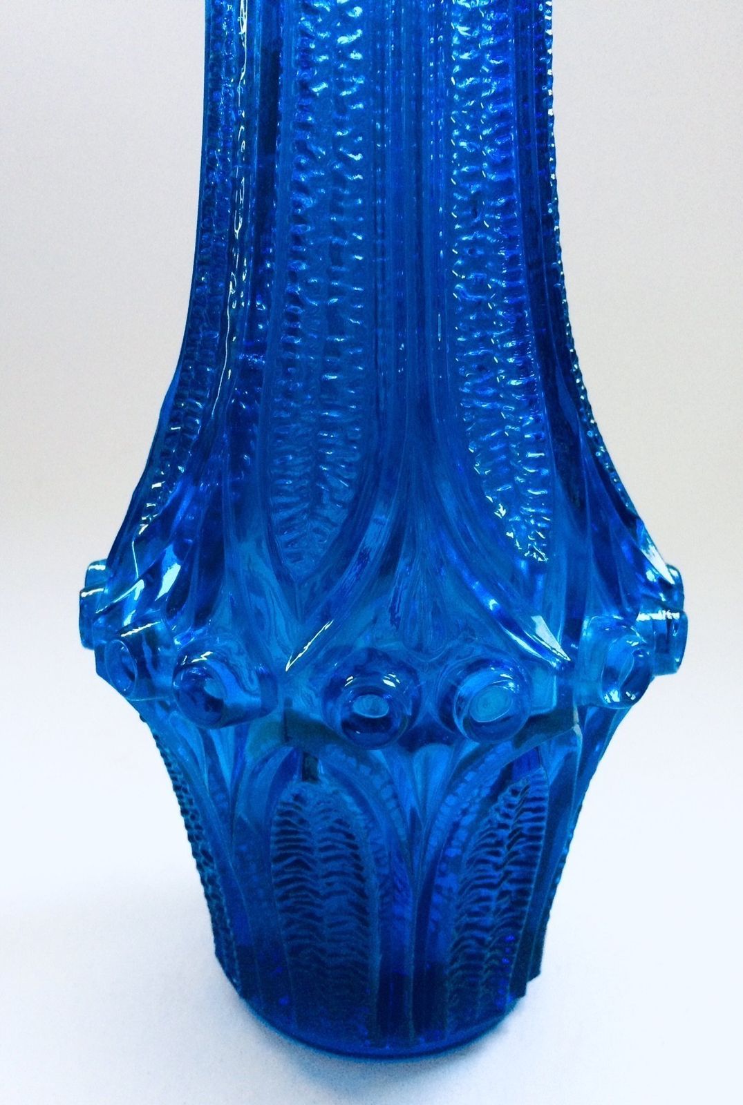 Scandinavian Design Blue Art Glass Vase, Finland 1960s photo vinterior