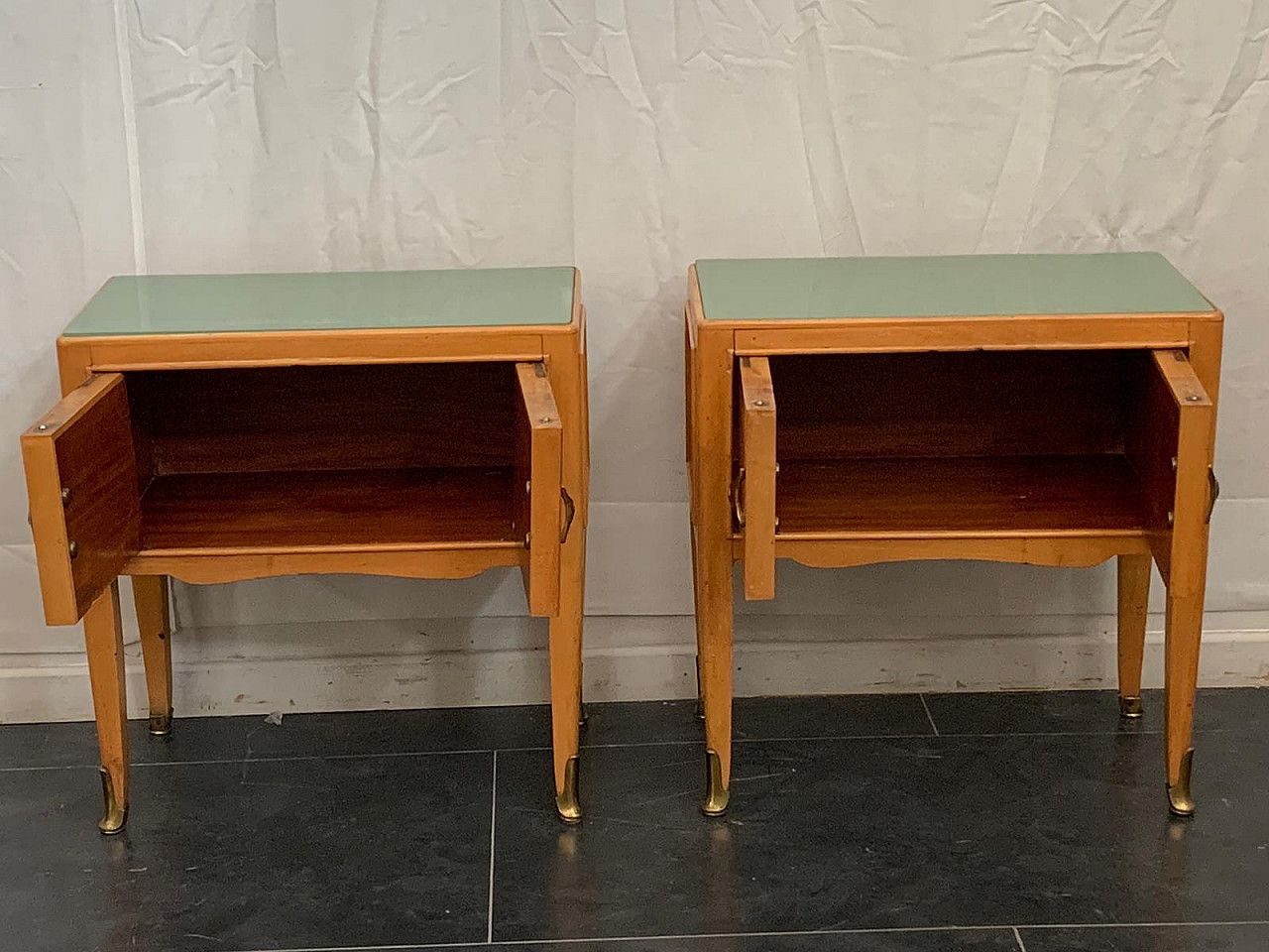 Furniture Chest Of Drawers And Pair Of Nightstands By Saffa Milano, 1950s photo