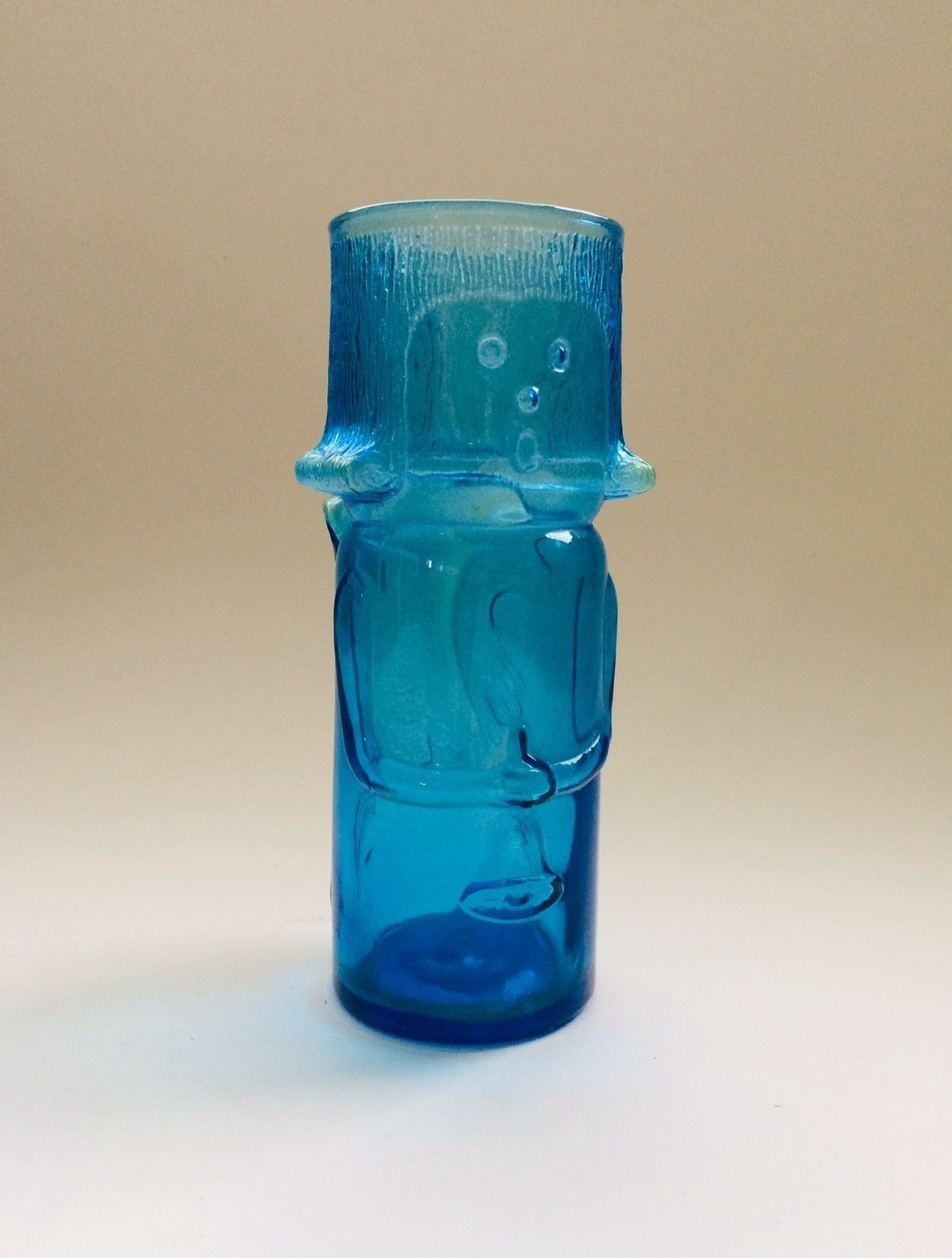 Mid Century Modern Blauw Glazen Engelvaas, Ca. Jaren 1960, Italië photo for sale