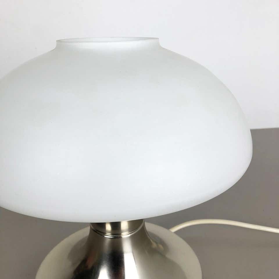 Original Modernist Mushroom Sputnik Table Light With Opal Shade, Italy, 1970s photo vinterior