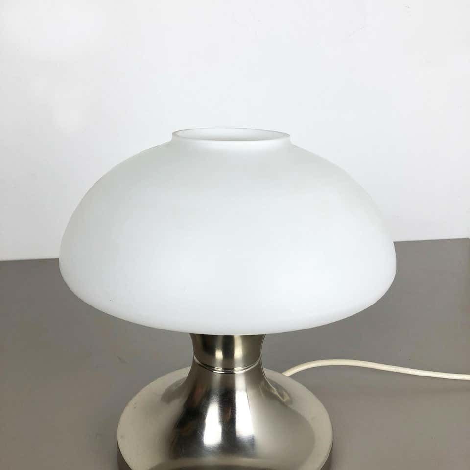 Original Modernist Mushroom Sputnik Table Light With Opal Shade, Italy, 1970s photo buy