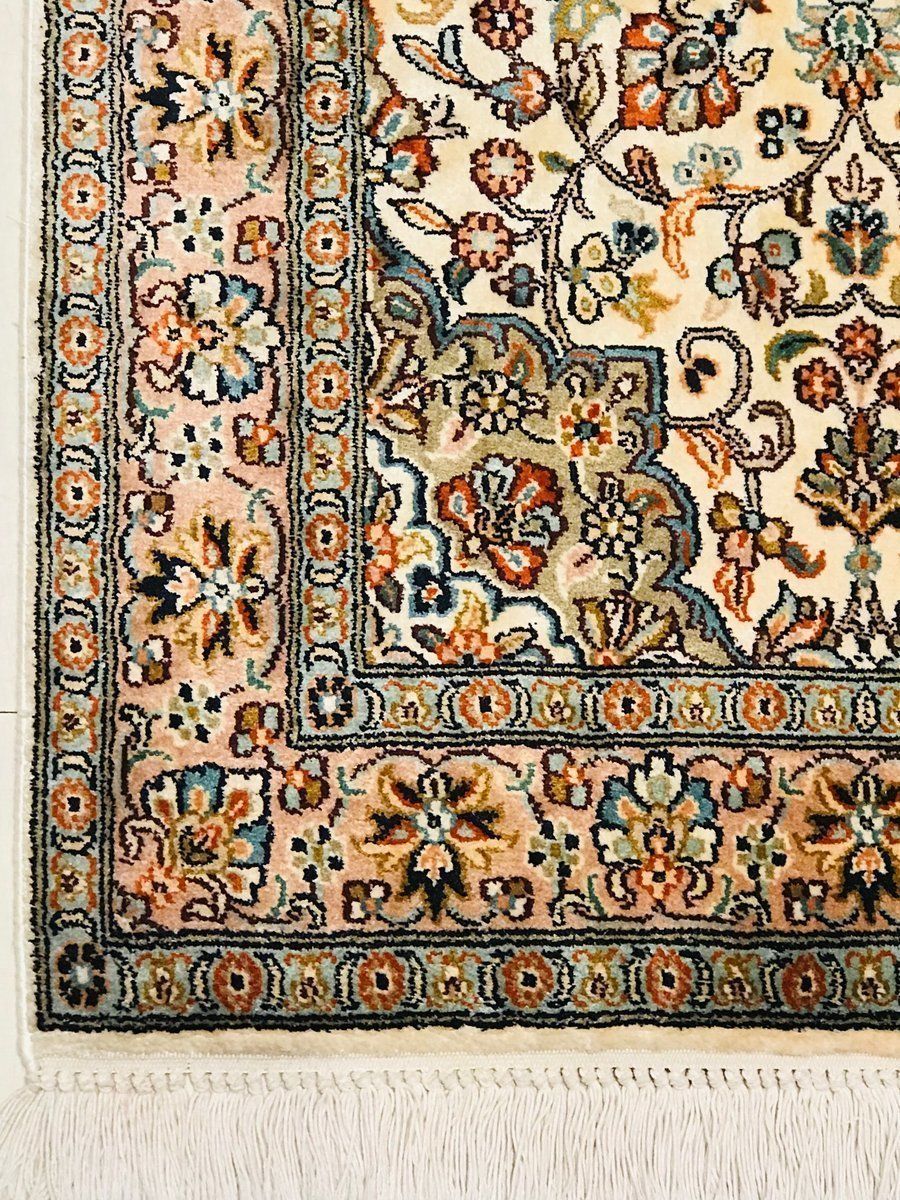 Indian Hand Knotted Silk Carpets, 1970s, Set Of 2 photo 2129.0
