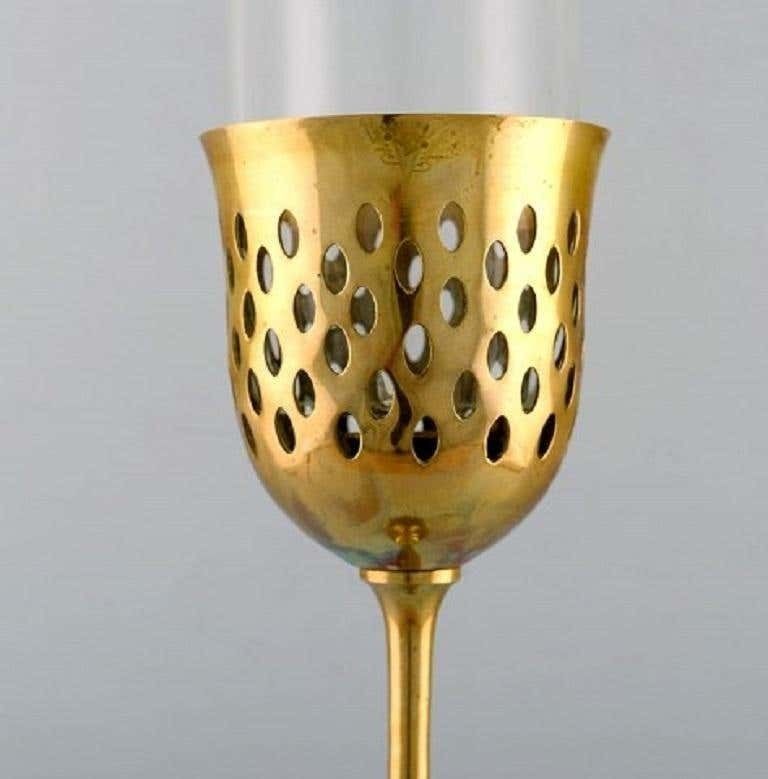 Bjørn Wiinblad ‘1918 2006’, Tall "Hurricane" Candleholder In Brass photo Home Decor