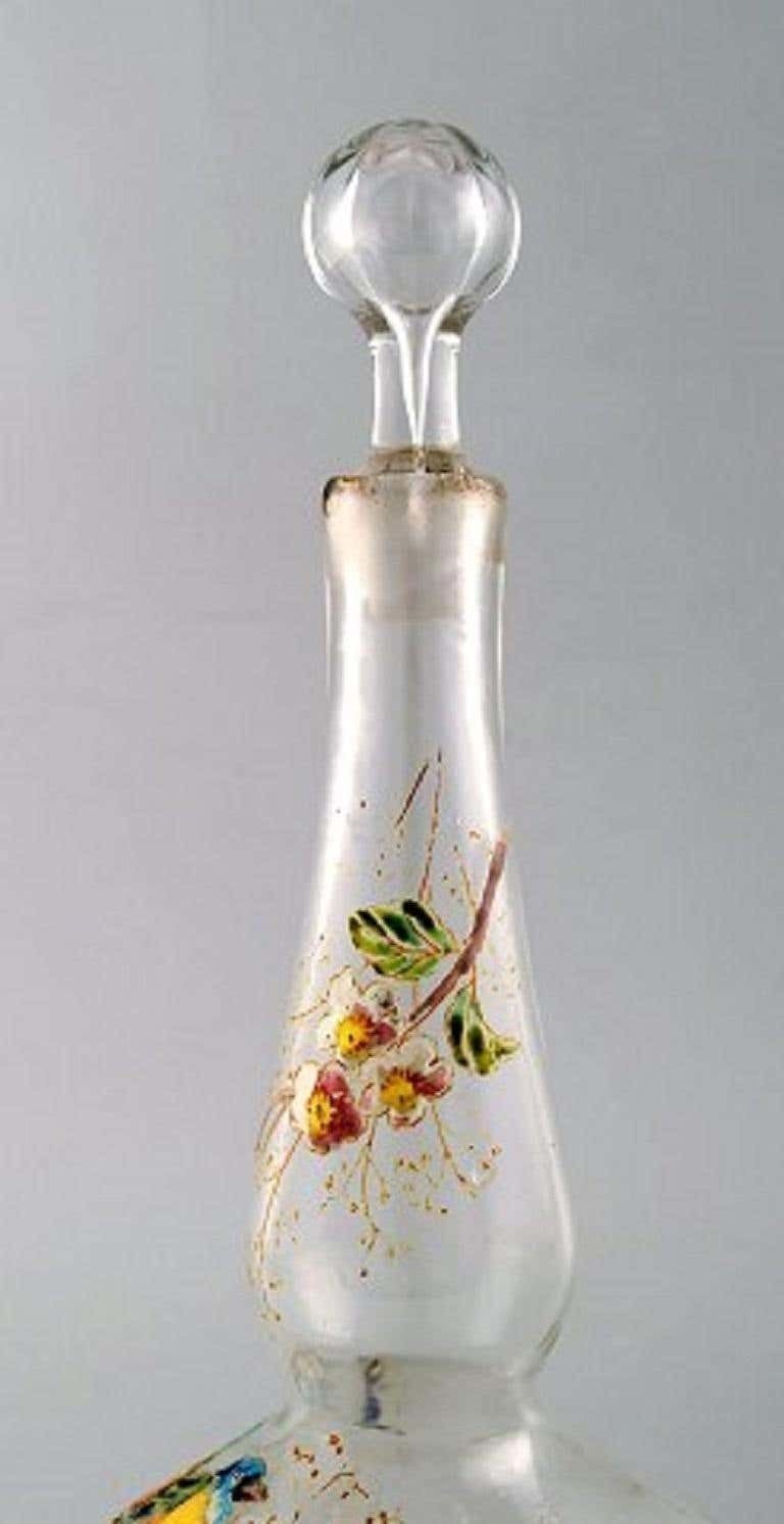 Legras, France, Carafe With Hand Painted Enamel Decoration In Art Glass photo Home Decor