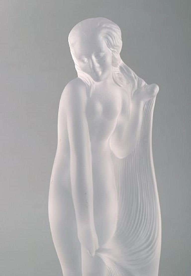 Sevres, France, Nude Woman Figurine In Crystal, 1960s photo Home Decor