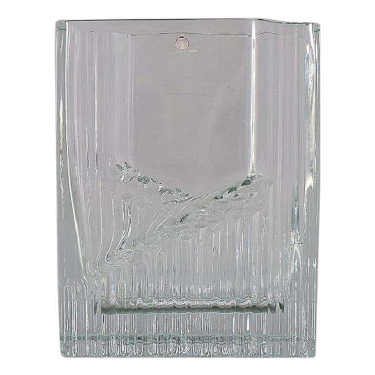 Tapio Wirkkala For Iittala, Vase In Clear Art Glass, Finnish Design, 1960s