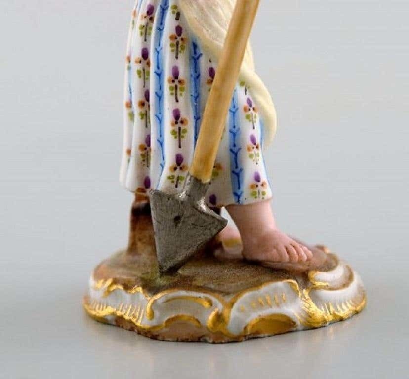 Rare Meissen Miniature Figure After Johann Joachim Kändler, Gardener, 1850 1880 photo vinterior