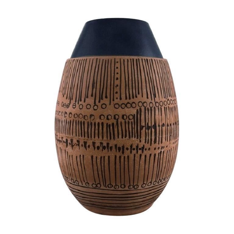 Lisa Larson For Gustavsberg, Huge Granada Ceramic Vase In Modernist Design