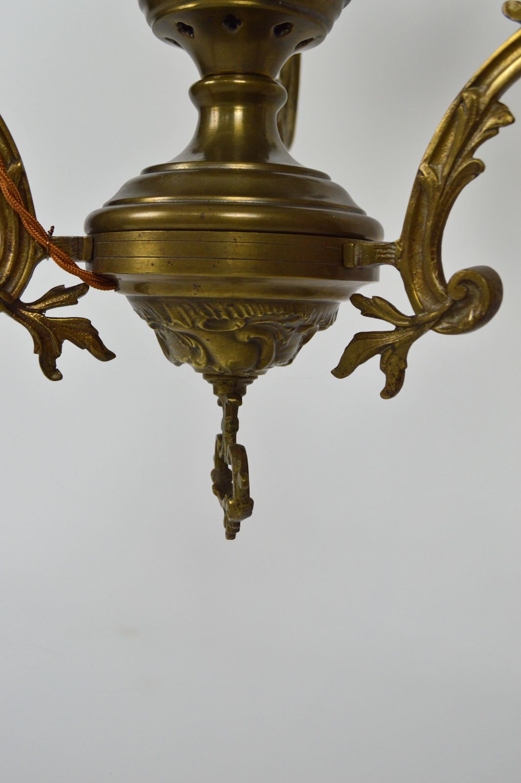 French Large Antique Chandelier In Bronze And Brass photo for sale