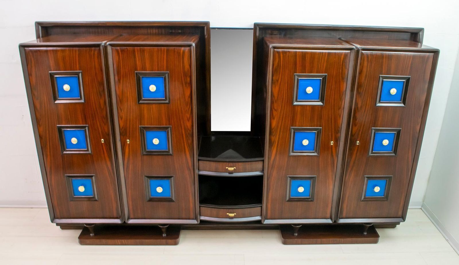 photo buy Guglielmo Ulrich Rare Mid Century Modern Italian Walnut Bar Cabinet, 1940s