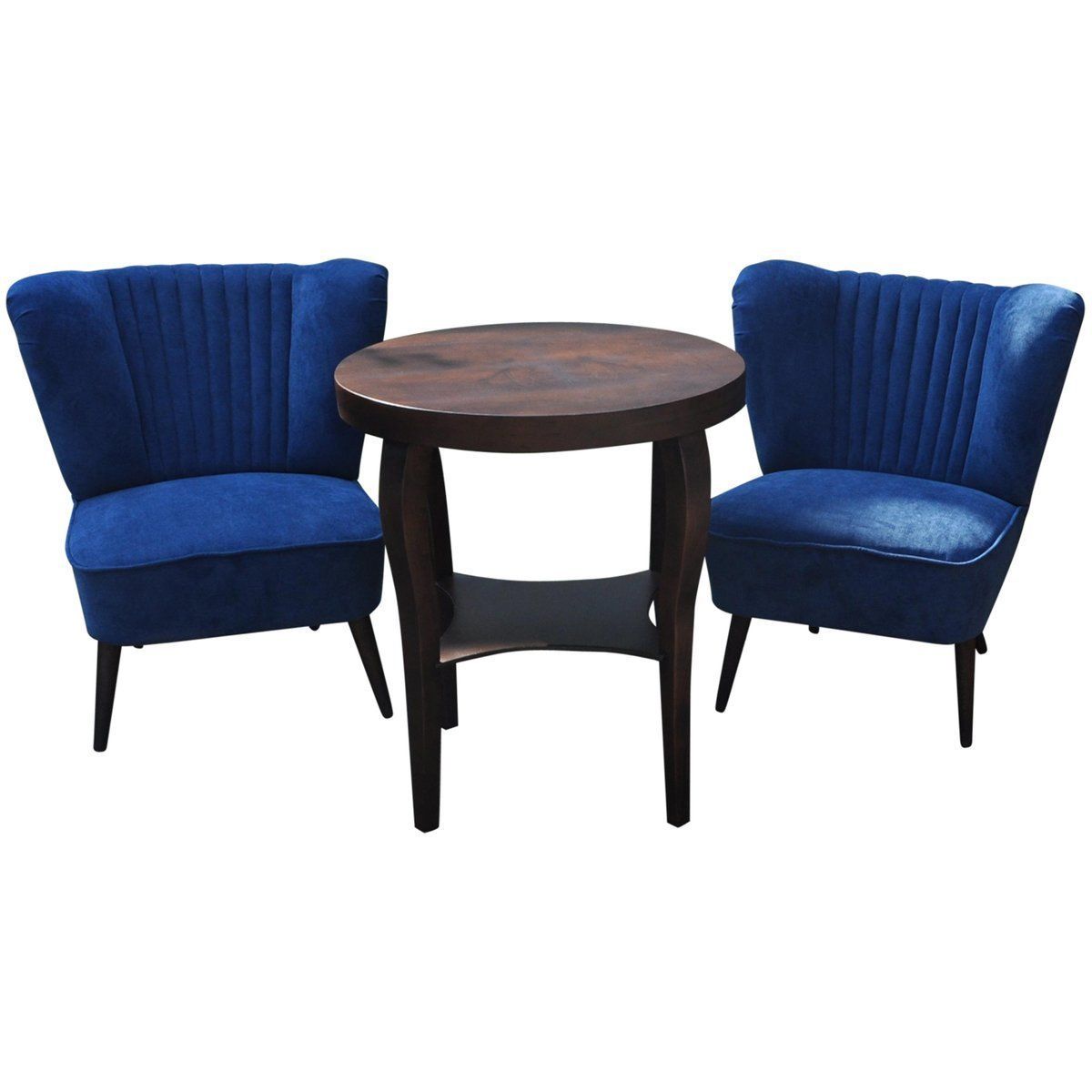Blue Cocktail Chairs, 1950s, Set Of 2