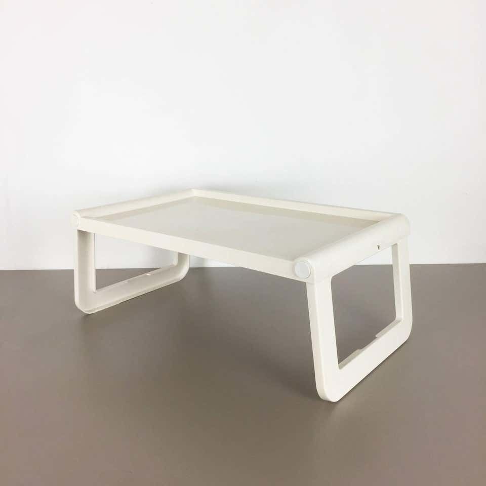 photo vinterior Luigi Massoni Minimalist Plastic White Bed Tray Element By Guzzini, Italy, 1980s