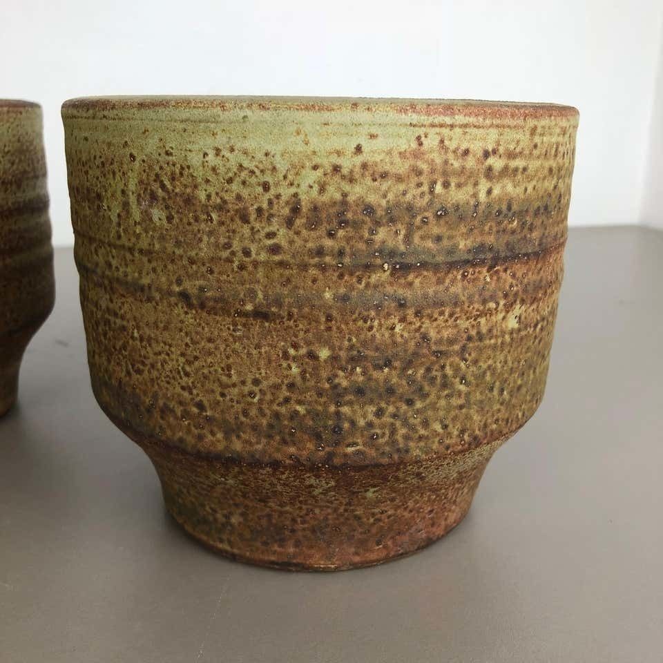 photo vintage Set Of 3 Ceramic Studio Pottery Vase By Piet Knepper For Mobach Netherlands 1970
