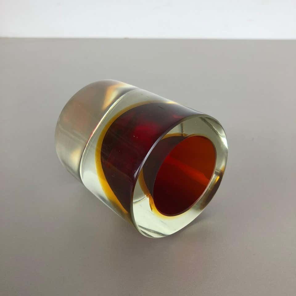 photo buy Multi Color Murano Vetri Glass Sommerso Bowl Shell Ashtray Element, Italy, 1970s