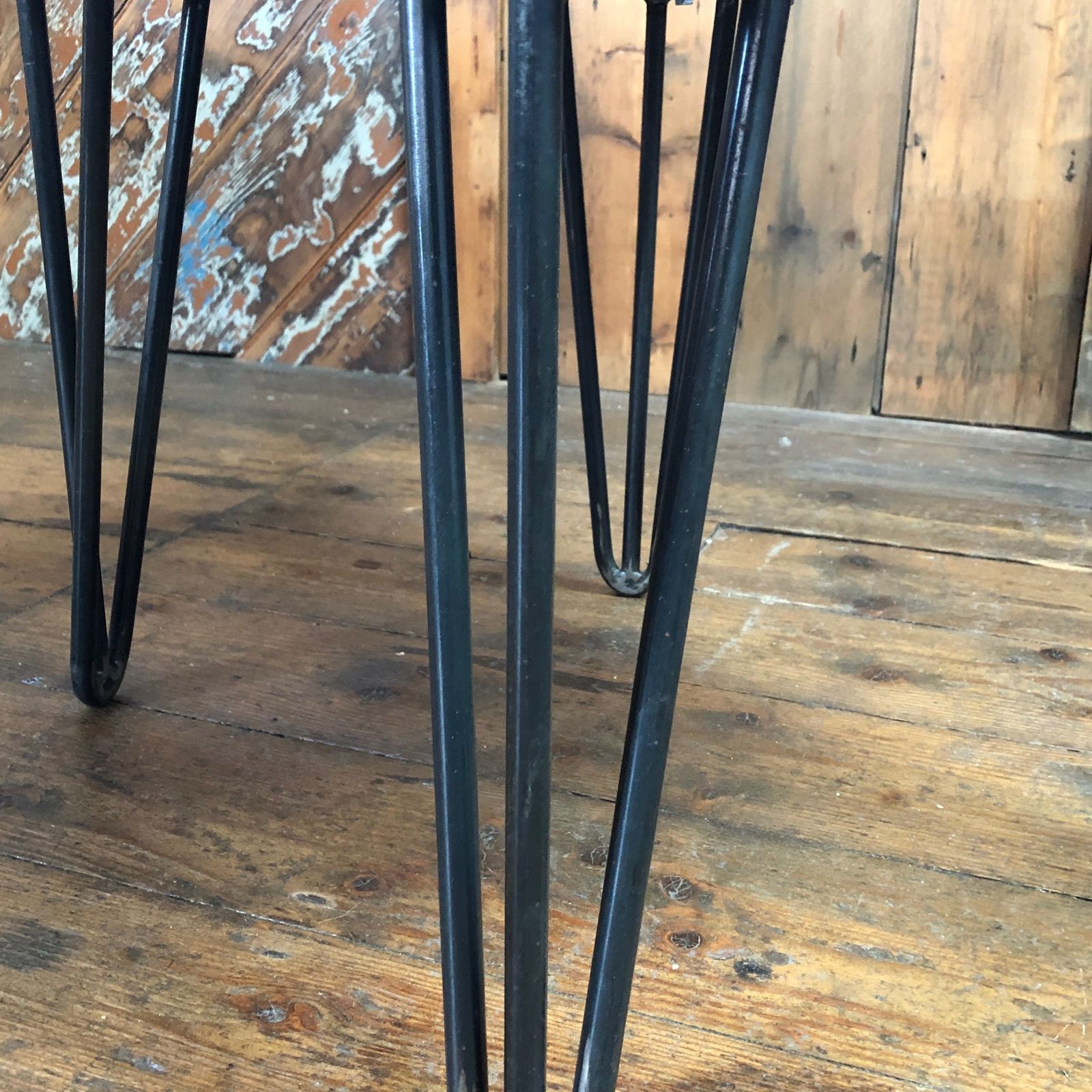 photo for sale Handmade Industrial Stool With Hairpin Legs In Leather
