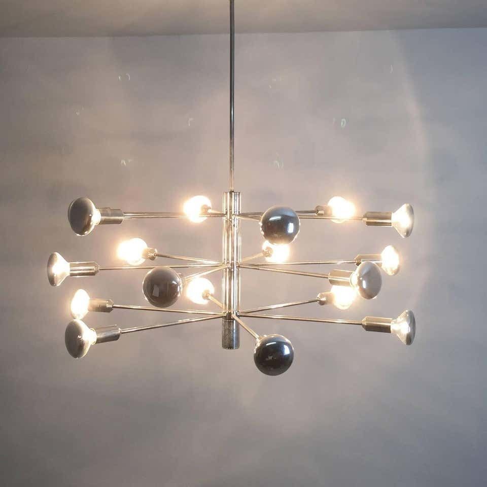 Modernist Chrome Sputnik Hanging Light By Cosack Lights photo Lighting
