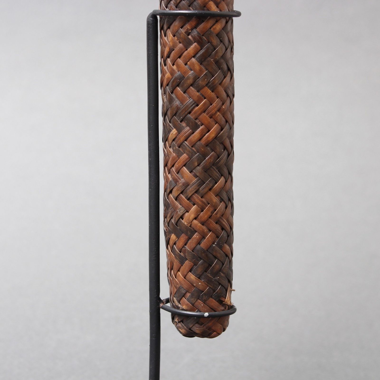 photo vinterior Carved Wooden Ancestor Sculpture With Rattan Body From Borneo (Circa 1960s)