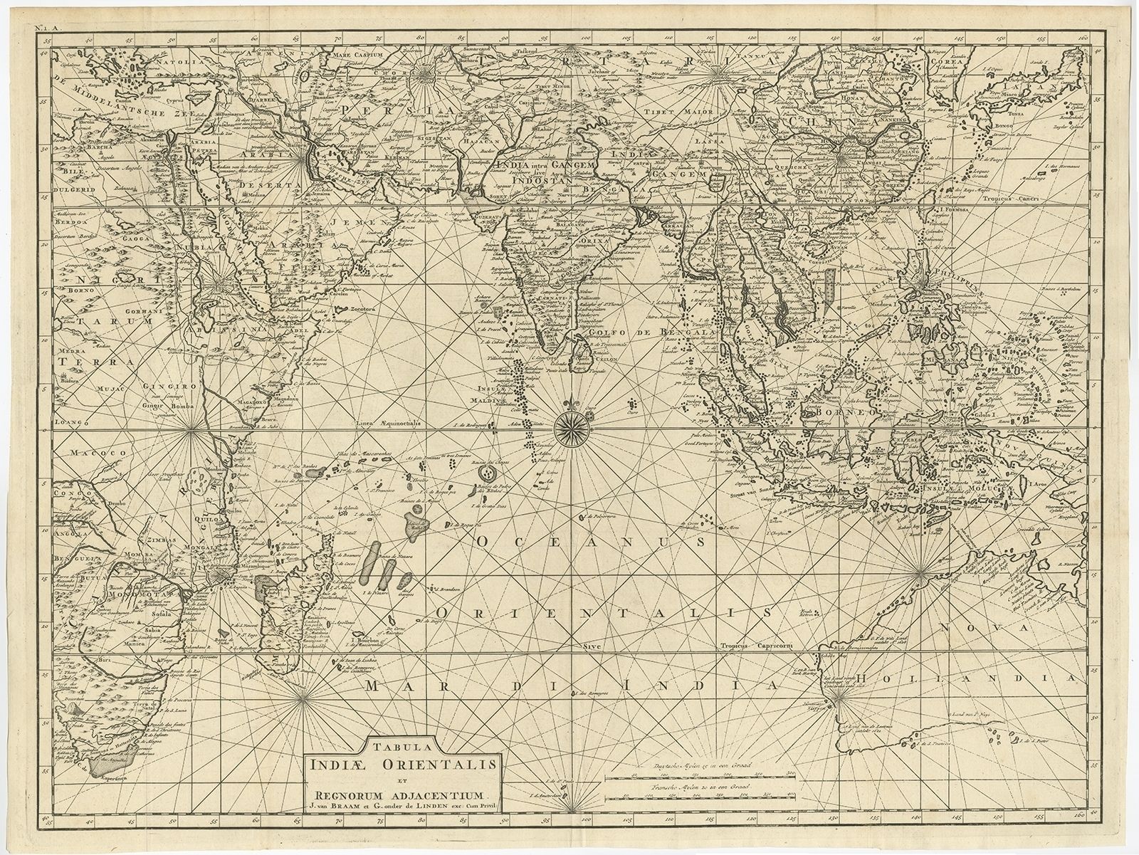 Antique Map Of Southeast Asia And The Indian Ocean By Valentijn (1726)