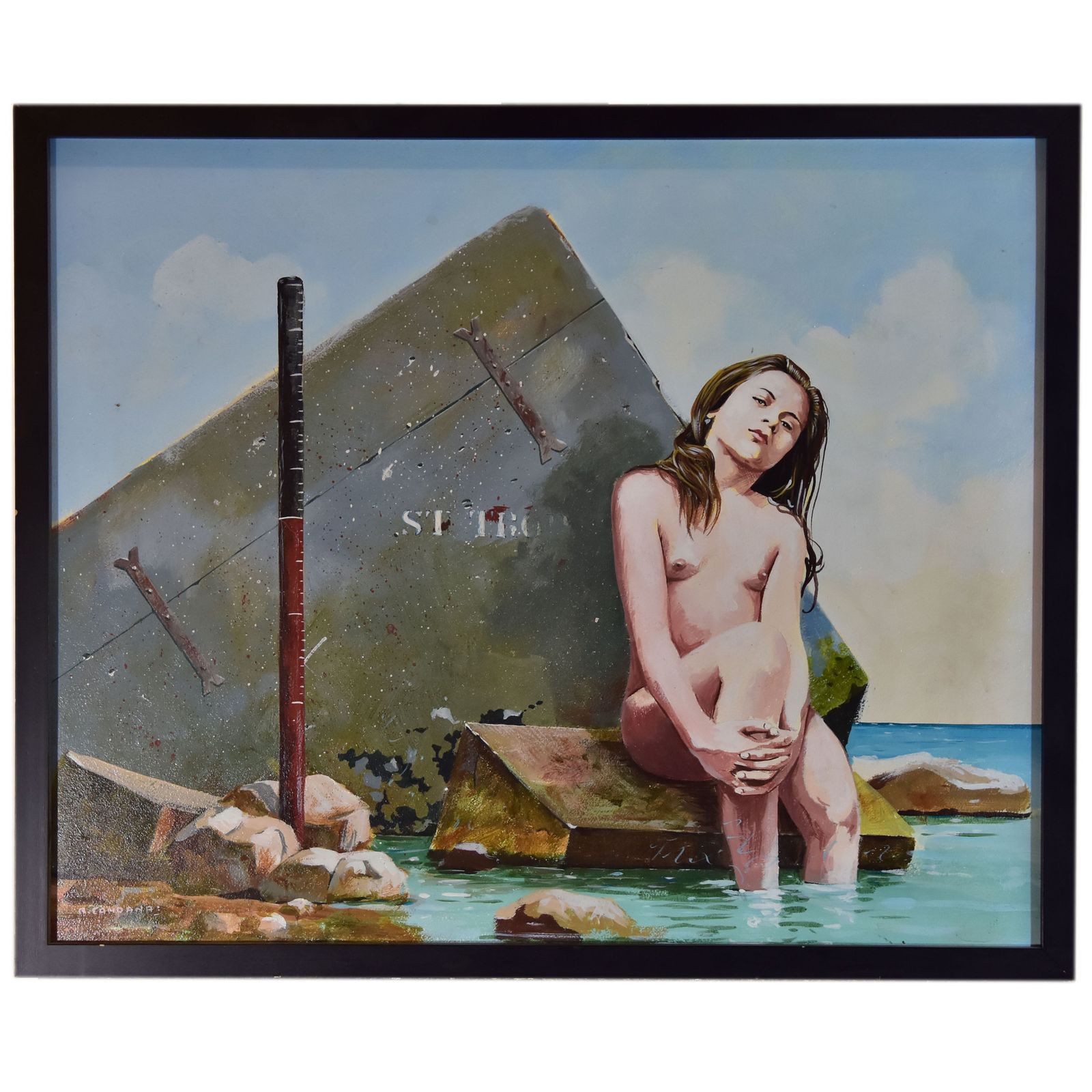 Saint Tropez Young Girl In The Bath By Richard Campana X Xth