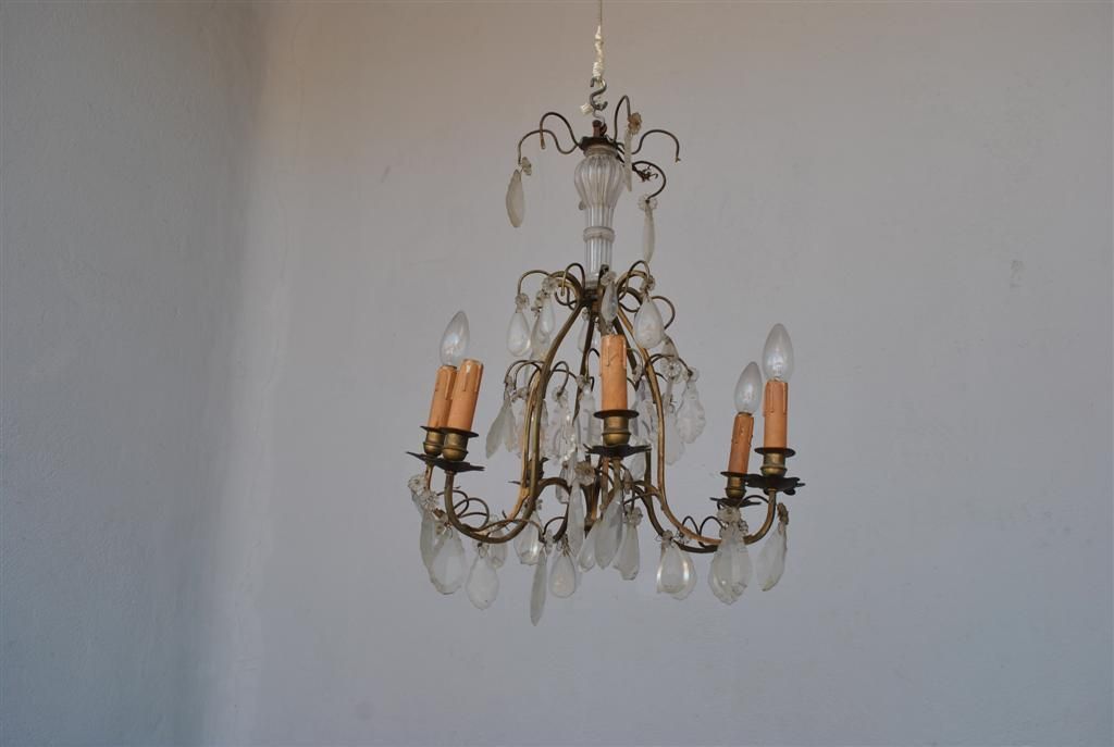 Chandelier With Tassel Louis XV Style Gilt Bronze 6 Lights 2 photo buy