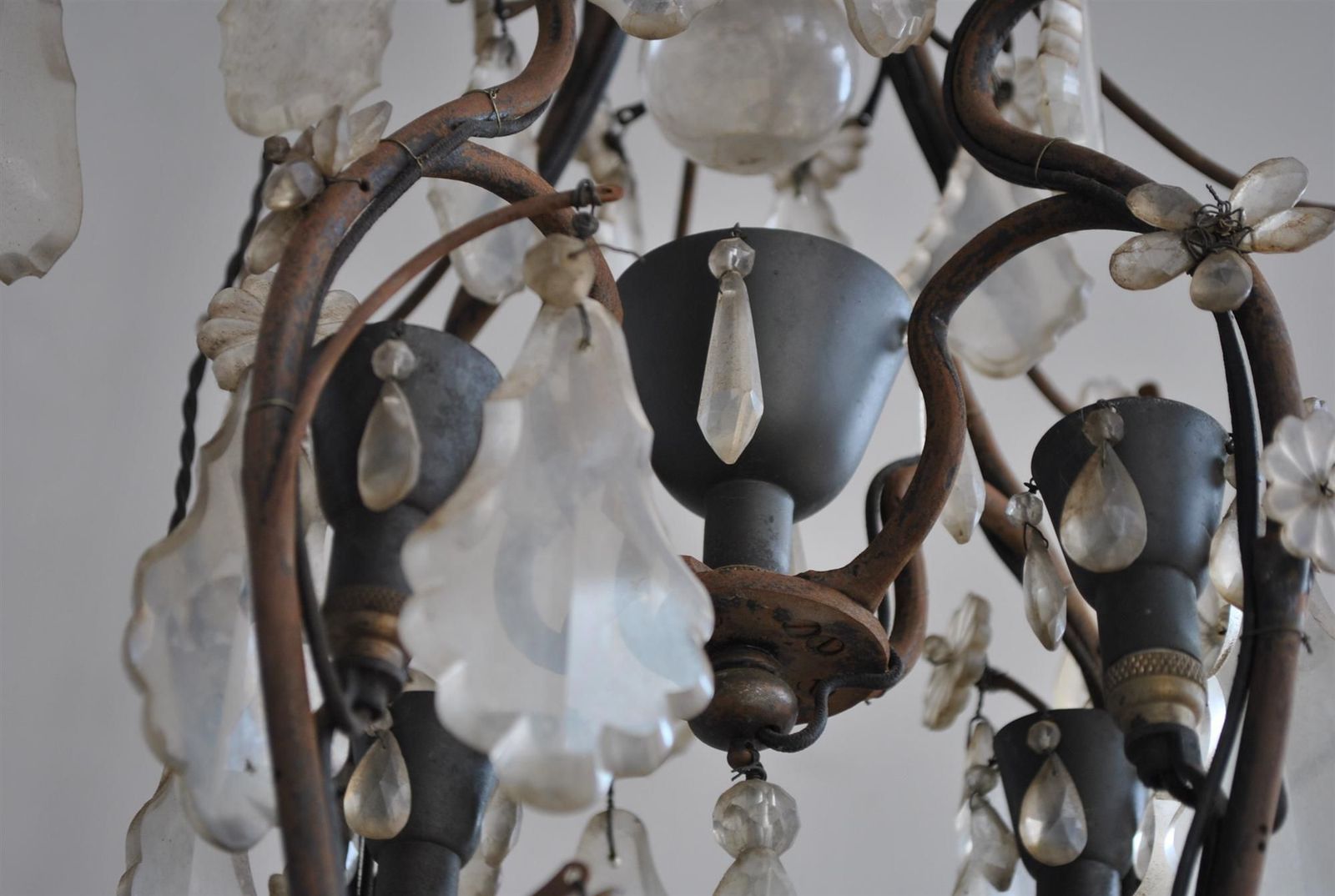 Chandelier With Pendants Louis XV Style Early Xi Xth Century photo vintage