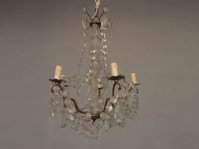 Chandelier With Tassels And Garlands, 6 Lights Circa 1900