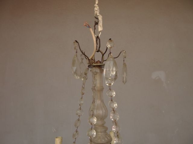 Chandelier With Tassels And Garlands, 6 Lights Circa 1900 photo for sale