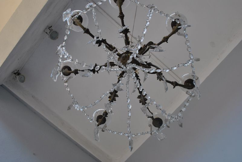 photo for sale Chandelier Tassels Of Gilt Bronze Crystal Rockery Style Xi Xth