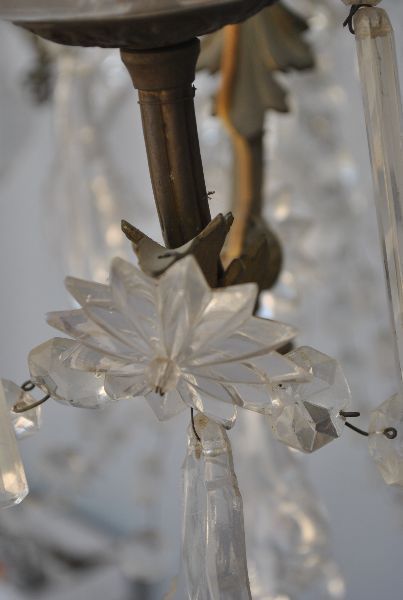 1867.0 Chandelier Tassels Of Gilt Bronze Crystal Rockery Style Xi Xth photo