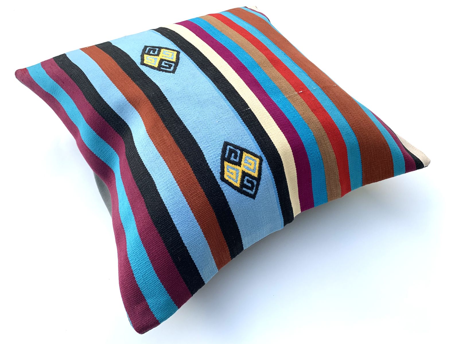 Vintage Turkish Kilim Cushion Cover, 55x55 Cm photo Textiles