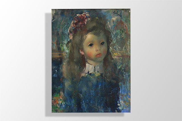 Oil On Panel Signed Calogero 'Portrait Of A Girl