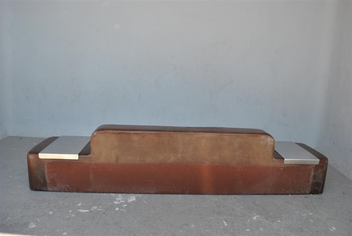 Leather Headboard With Integrated Bedside Tables 1970s photo Furniture