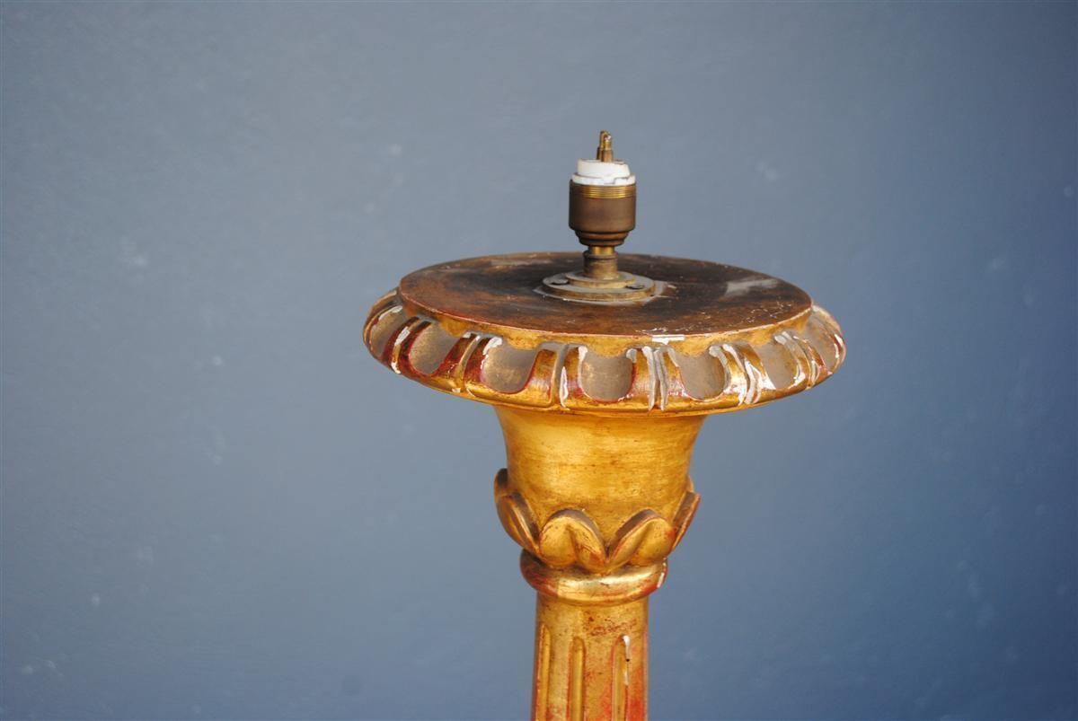 Lamp Base Gilt Wood Claw Feet Xi Xth Century photo for sale
