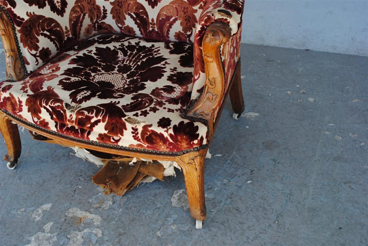 Art Nouveau 1900 Armchair In Oak (To Be Restored) photo Furniture