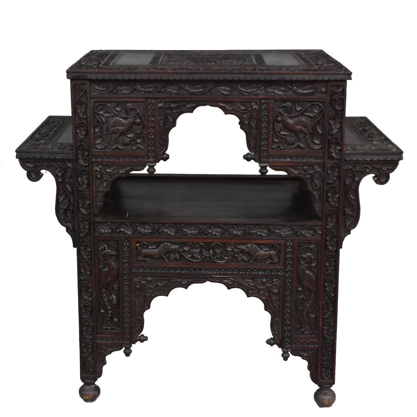 Tea Table End Of Indian Rosewood Sofa Carved Xi Xth 2