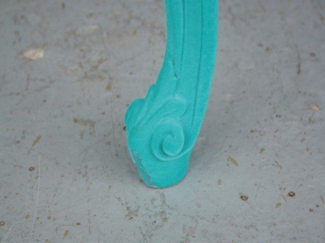 Furniture Decorative Bench Louis XV Style Flocked Cyan photo