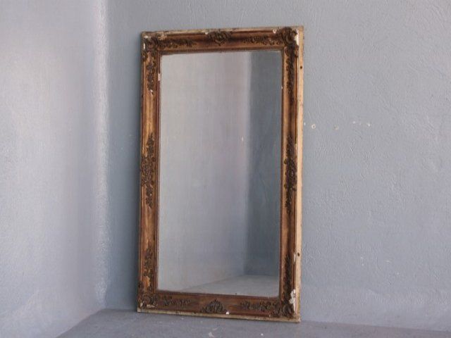 Restoration Mirror Golden Stucco Rectangle photo for sale
