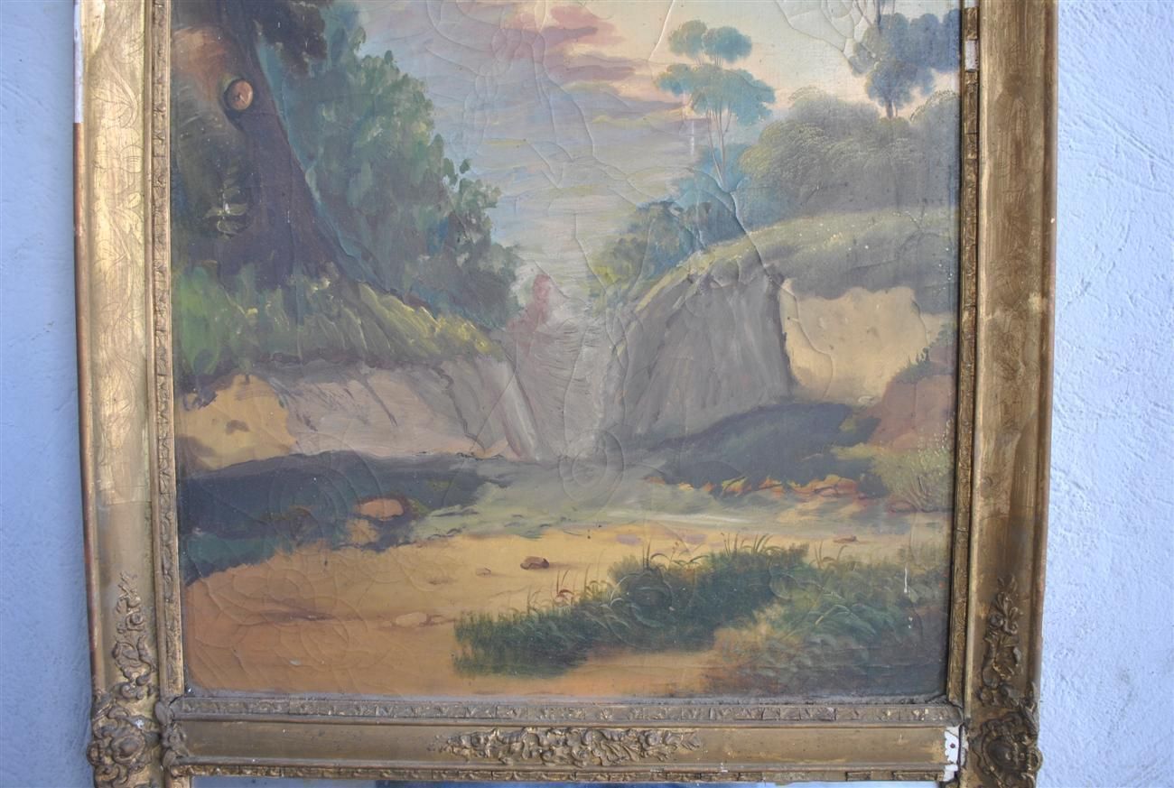 Trumeau, Xi Xth Century XVI Ith Painting With Landscape Decoration photo 708.0