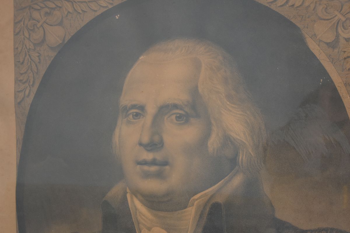 Louis XVIII Portrait Of The King Of France And Navarre Engraving photo furniture